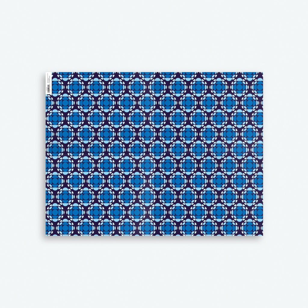 Boho Blue 2 — Seventies Series — 70s Wrapping Paper and Gift Tag Set - Storigraphic