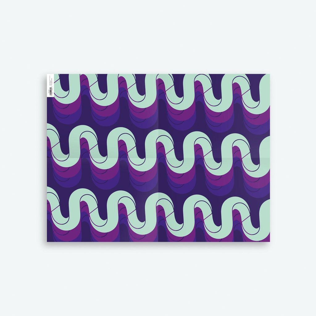 Boho Purple 1 — Seventies Series — 70s Wrapping Paper and Gift Tag Set - Storigraphic