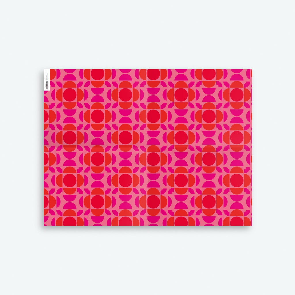 Boho Red 3 — Seventies Series — 70s Wrapping Paper and Gift Tag Set - Storigraphic