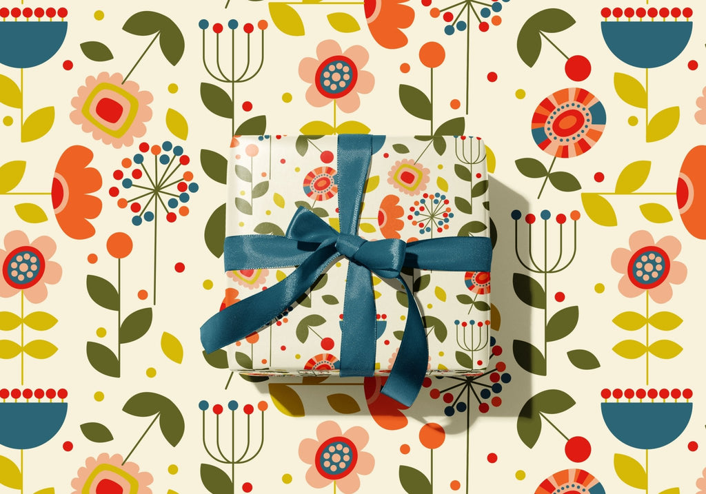Bountiful Bloom — Bloom Collection — Wrapping Paper and Gift Tag Set - Storigraphic