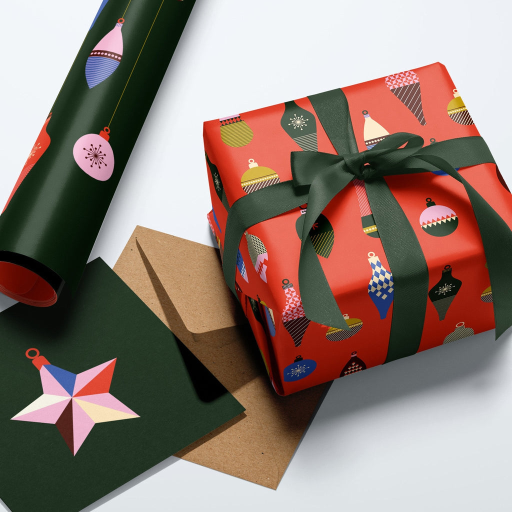 Double - Sided Vintage Baubles 02 — Christmas Wrapping Paper - Storigraphic