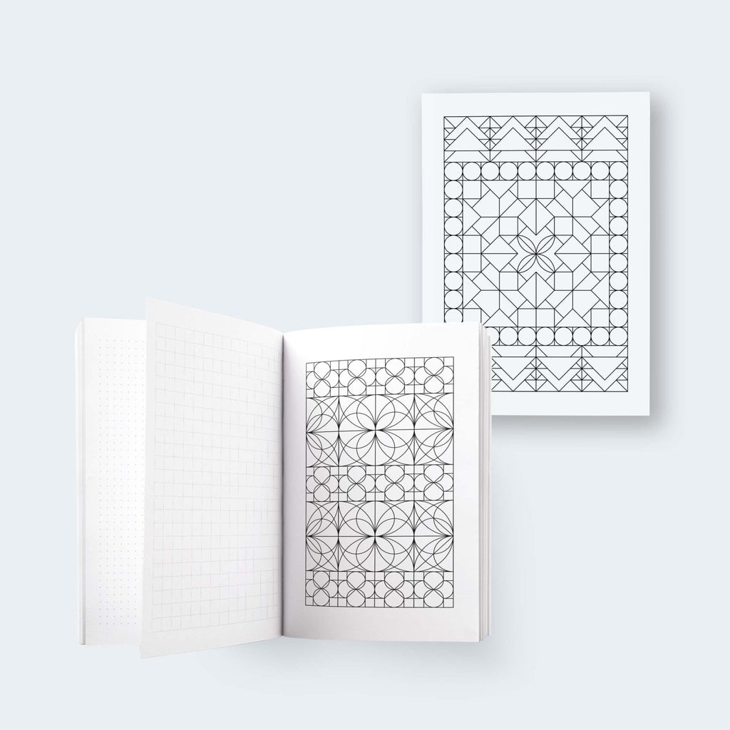 Geo Journal Special Edition — Geo Series — White Cover — With Colouring In Cover and Inner Sections - Storigraphic