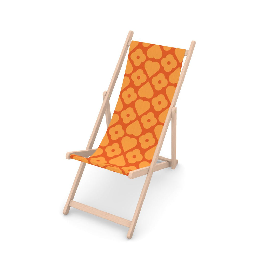 Limited Edition Deckchair — Flower & Hearts Summer — Made to Order - Storigraphic