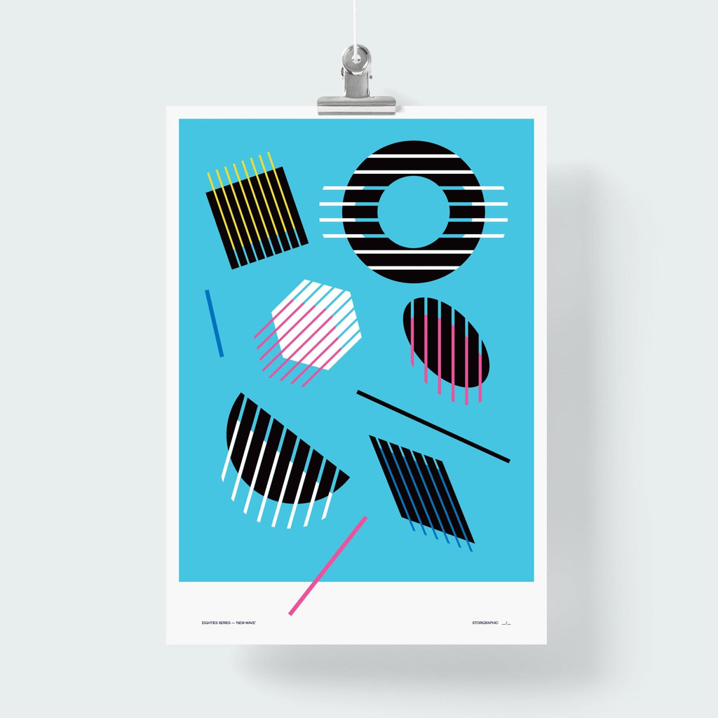 New Wave — Eighties Series — 80s Memphis Design Limited Edition Art Print - Storigraphic