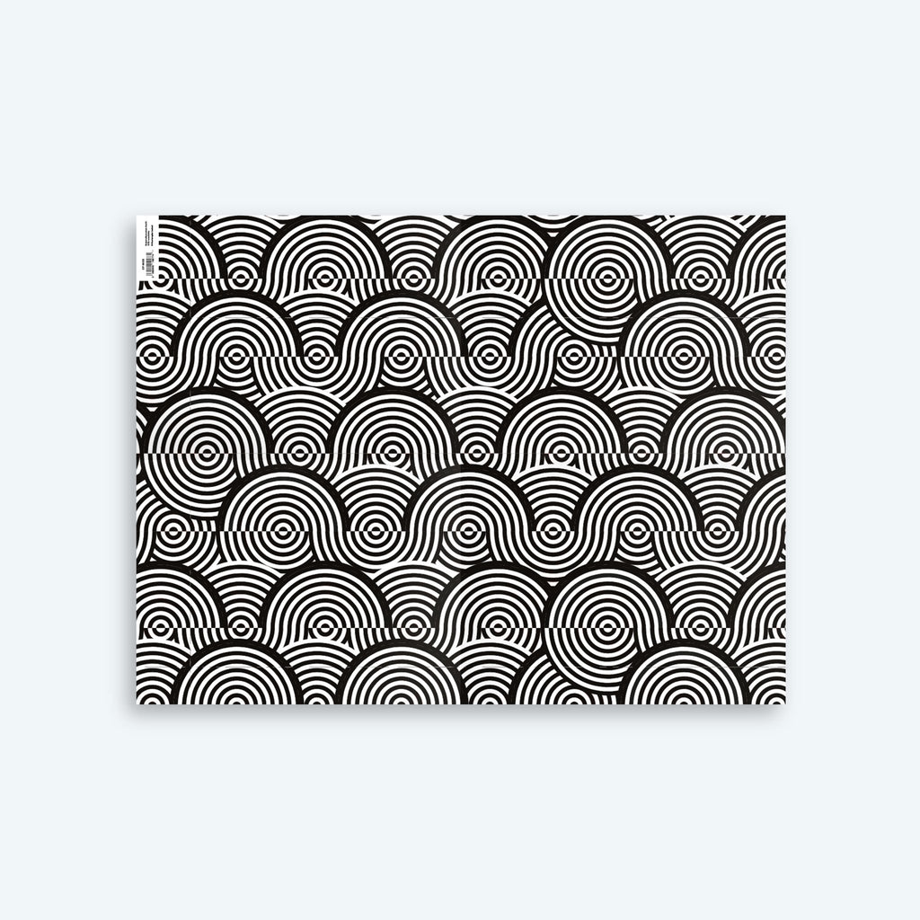 Op Art 1 — Op Art Series — Black & White Wrapping Paper and Gift Tag Set - Storigraphic