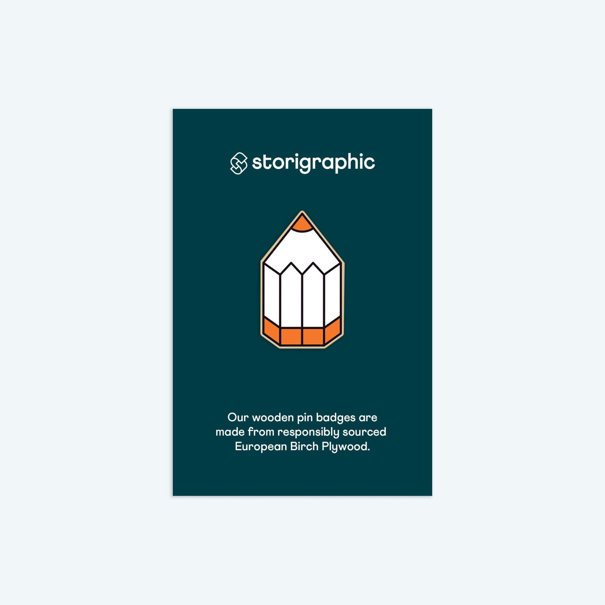 Pencil — Wooden Pin Badge – Storigraphic