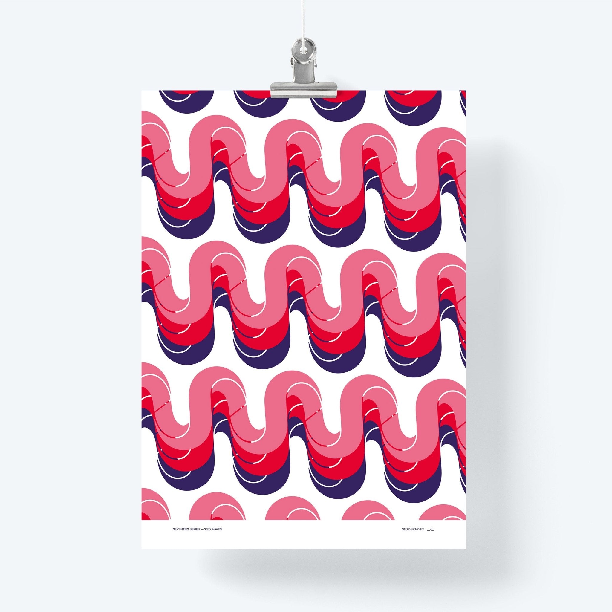 Wave Red Pattern B Order Red Wave — Boho Red from the Seventies Series — 70s Bold Pattern Limit ...