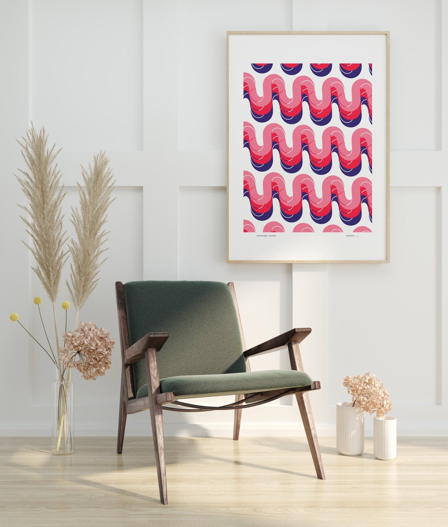 70s Red Pattern Red Wave — Boho Red from the Seventies Series — 70s Bold Pattern Limit ...