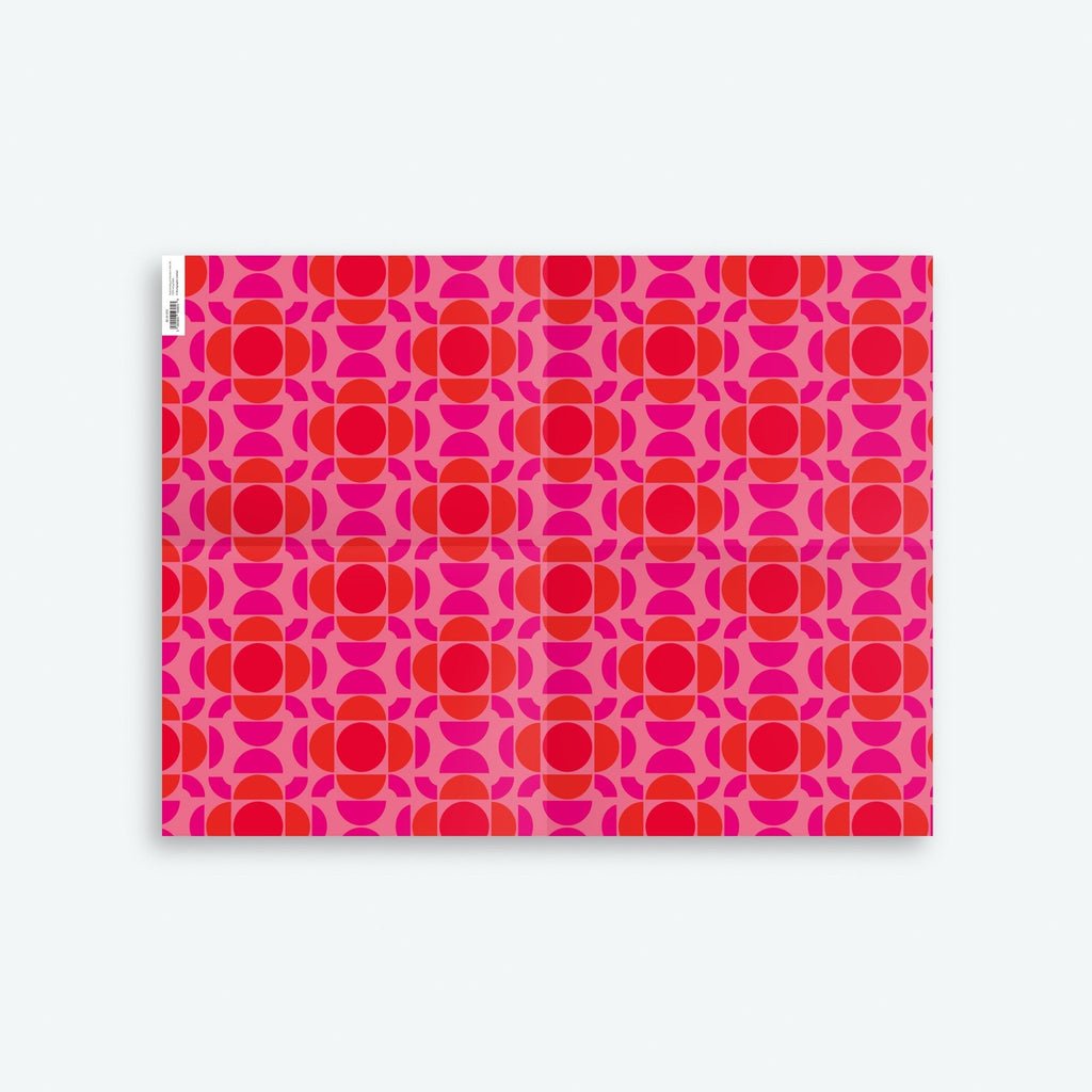 Set of 6 — Boho Red — Seventies Series — 70s Wrapping Papers and Gift Tags Bundle - Storigraphic