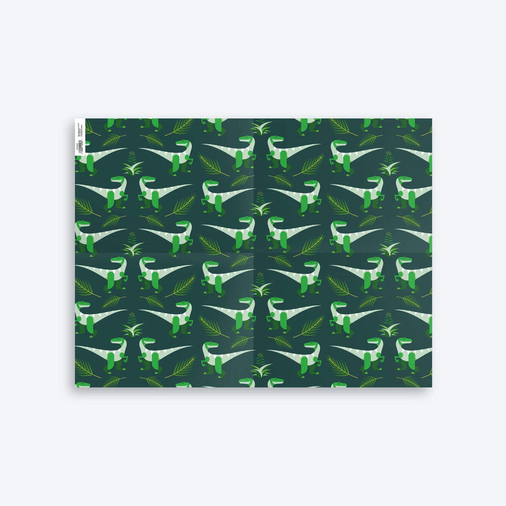 Velociraptor Dinosaurs — Roarsome Series — Wrapping Paper and Gift Tag Set - Storigraphic