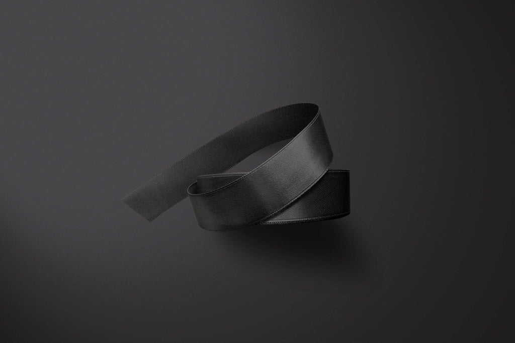Black 3m Double-Satin Ribbon - Storigraphic | Crafted Paper Goods